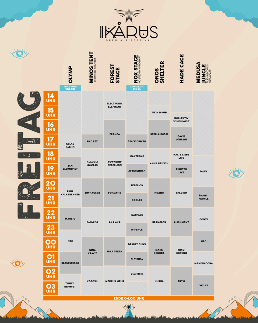 Ikarus Timetable 2023 – Freitag